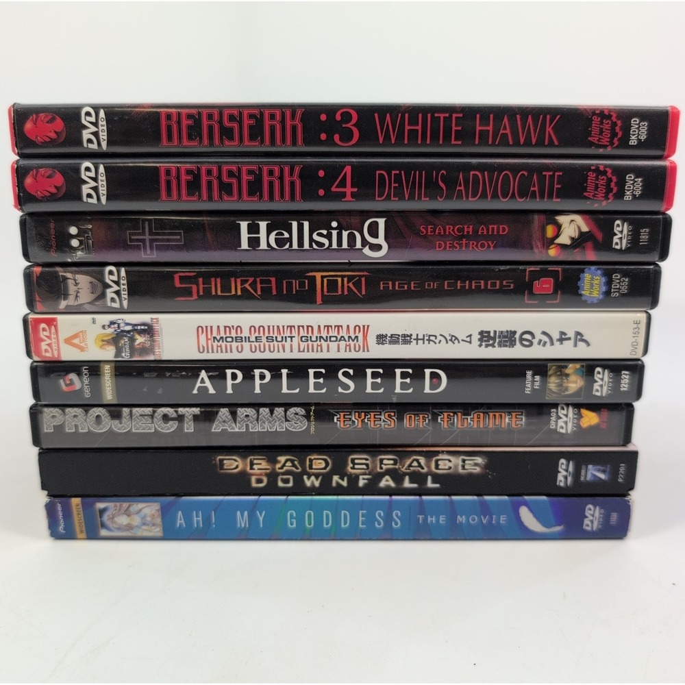 Lot of 9 Sci-Fi Anime DVDs - Berserk, Hellsing, Mobile Suit Gundam, Appleseed - Picture 3 of 8